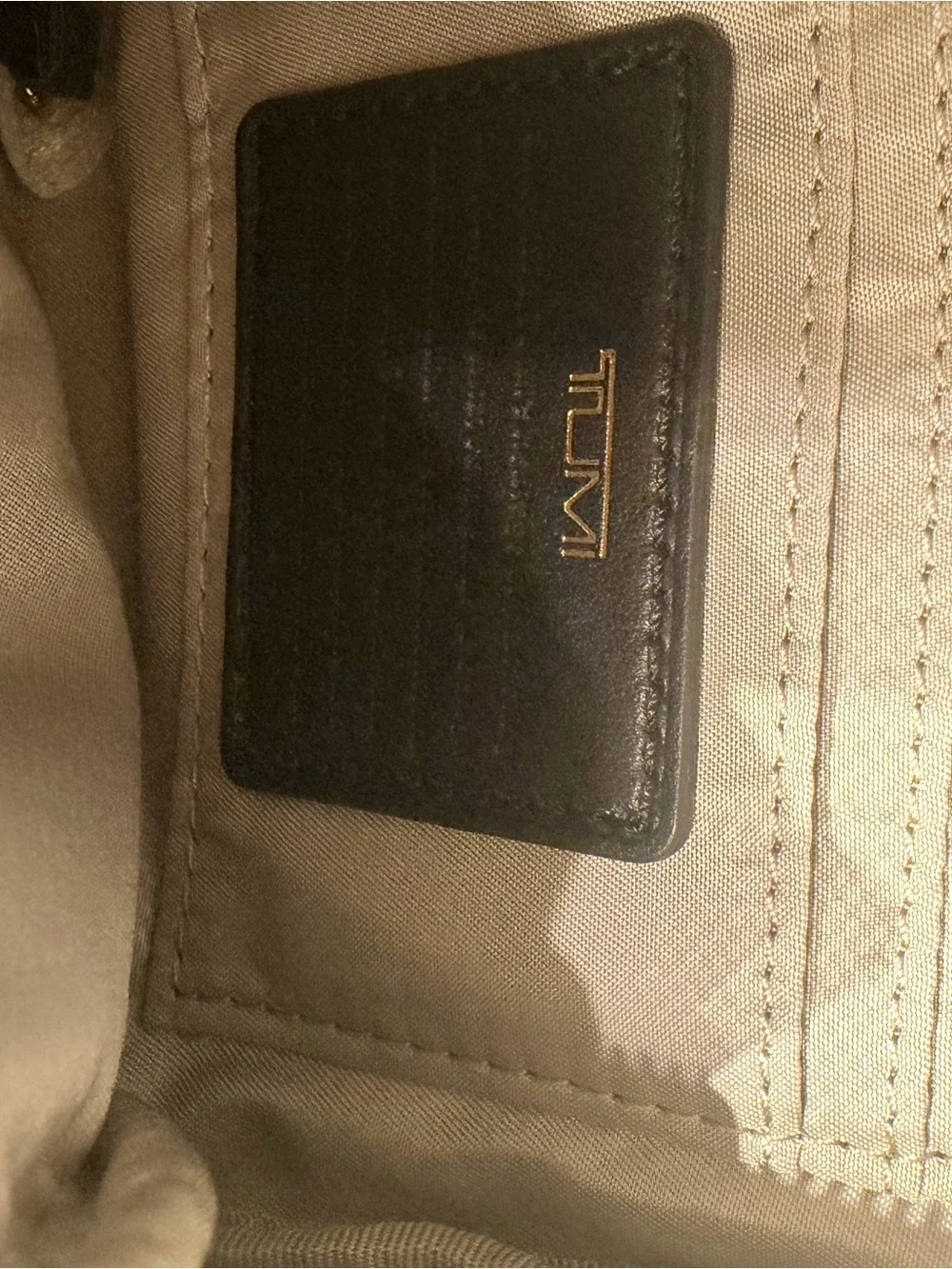 Tumi Black Logo Patch Interior